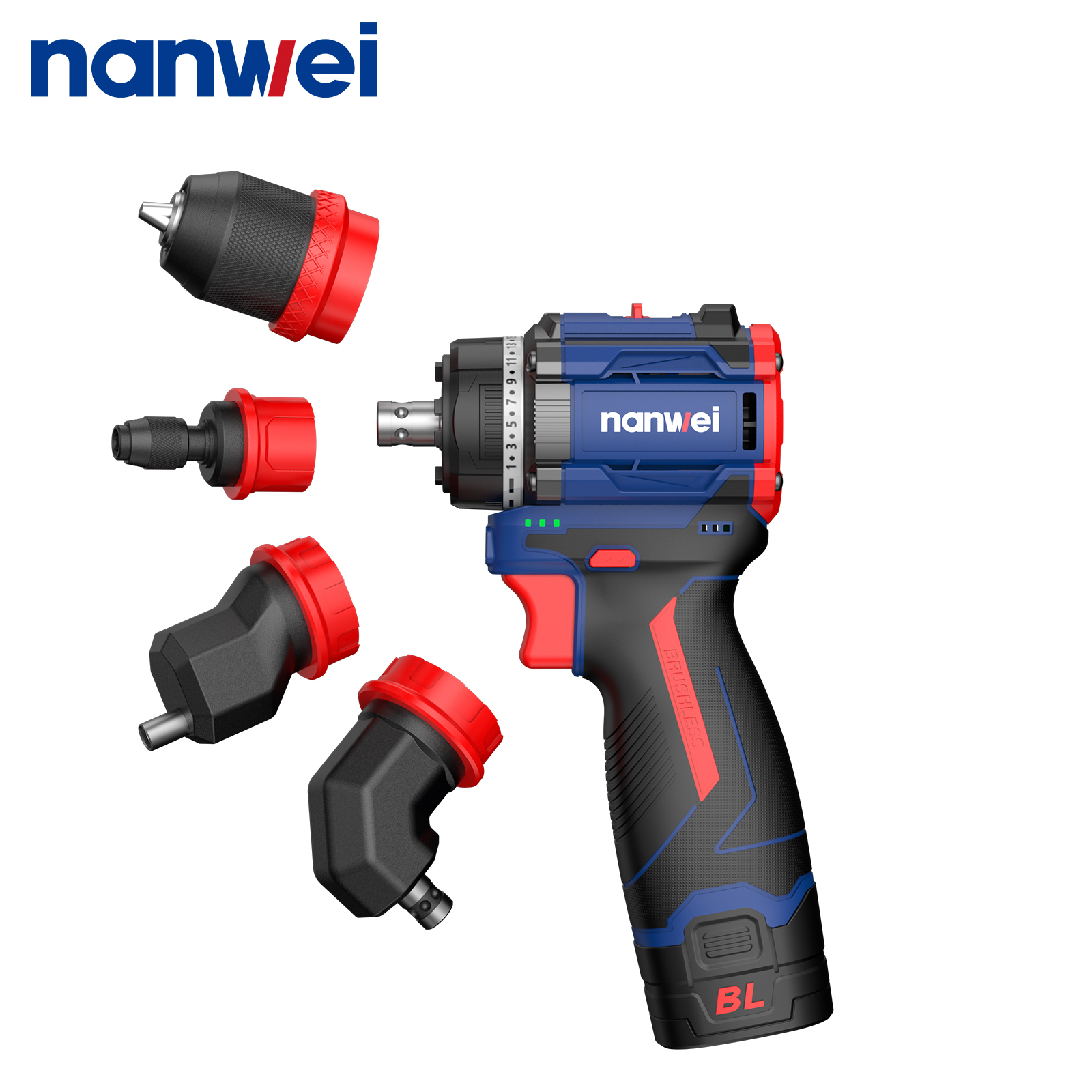 Combo Power Tools - NANWEI Cordless Electric Screwdriver Multi-Head Power
