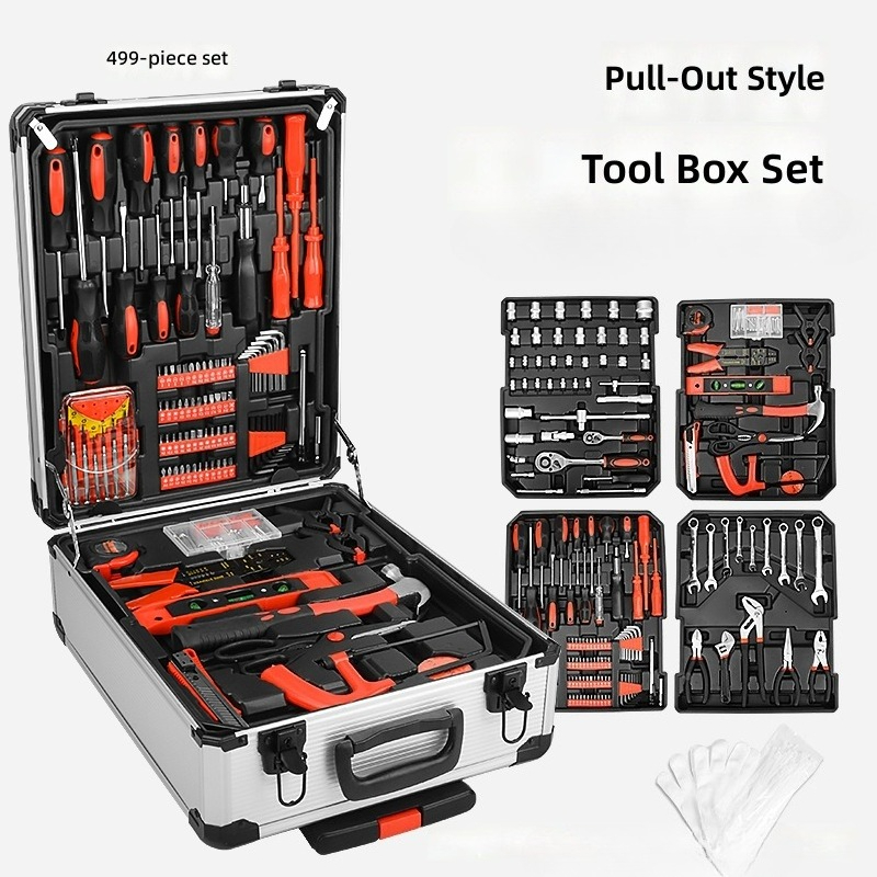 Combo Power Tools - Tie rod 499-piece set Aluminum box