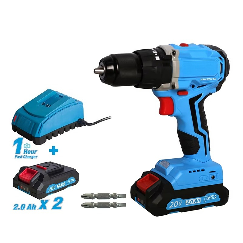 Power Tools Kit Set - 20v Cordless Brushless Drill Power Tool