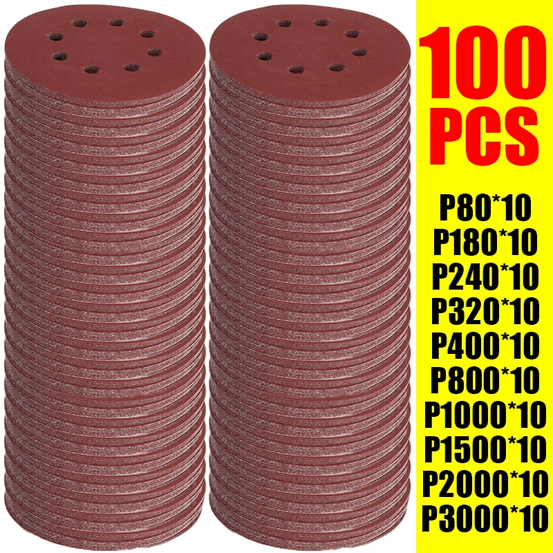 100PCS Sanding Discs 8 Hole Ho - Random Orbital Sander 评论和价格