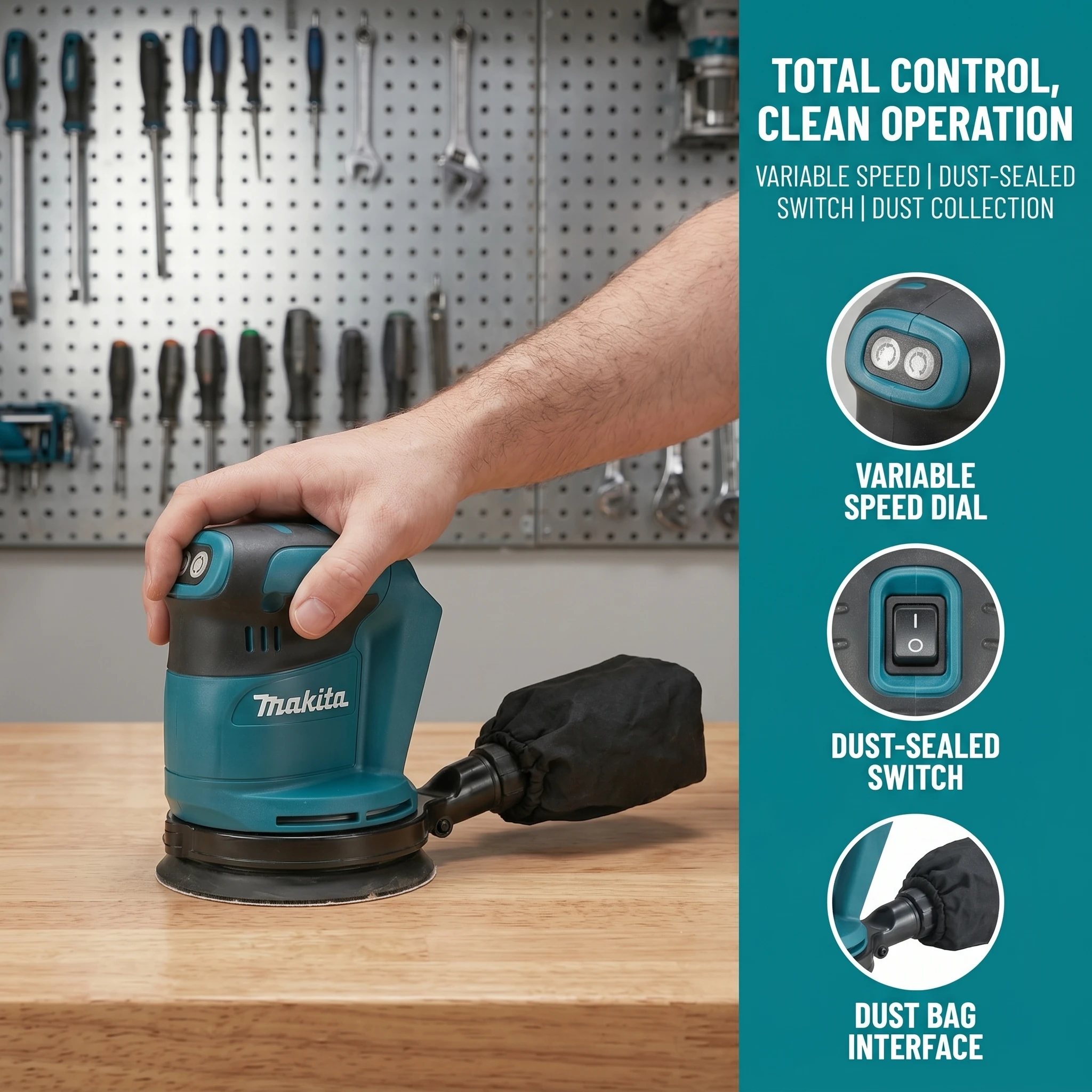 Makita DBO180 Rechargeable Dis - Random Orbital Sander 评论和价格