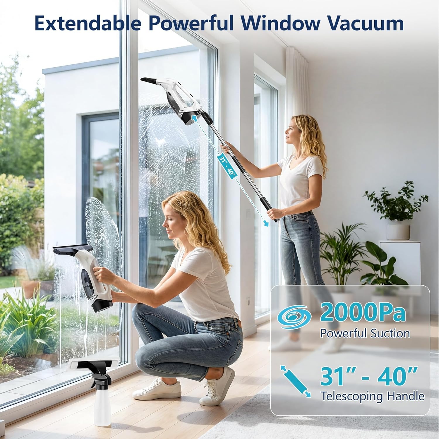 2000Pa Handheld Window Vacuum  - Power Tools Kit Set 评论和价格