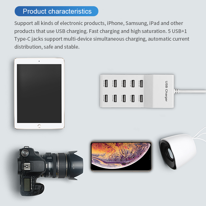 10 Ports USB Hub Fast Charger  - Power Tools Uk 评论和价格